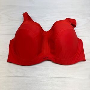 Panache Sport Bra 38F Red Sports Underwire 5021A Back Closure J Hook Convertible